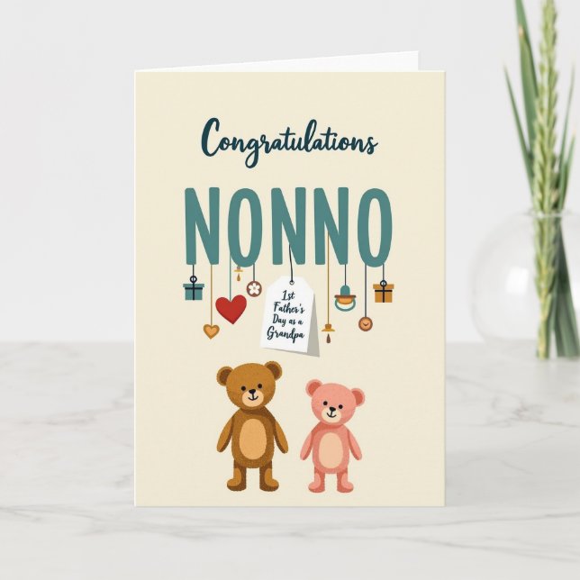 Sweet Nonnos Day Plush Bears Card (Front)