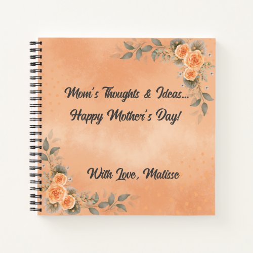 Sweet Notebook with Floral Theme for Mothers Day