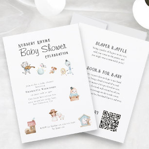 Sweet Nursery Rhyme Baby Shower all in one  Invitation