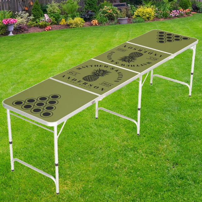 Sweet Olive Dk Tropical Pineapple Wedding Crest Beer Pong Table (Creator Uploaded)