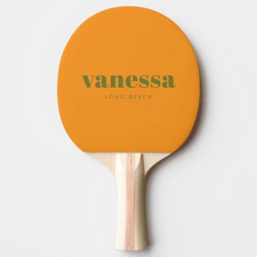 Sweet Olive Reverse Minimal Modern Classic Name Ping Pong Paddle