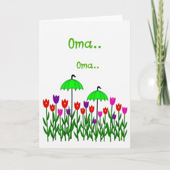 Sweet Oma Floral Tulips Card (Front)