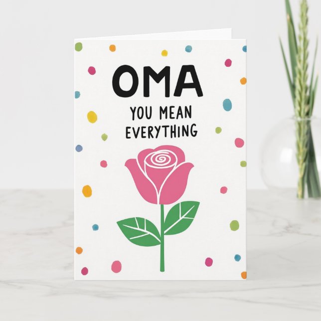 Sweet Oma You Mean Everything Card (Front)