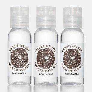Sweet On You Chocolate Coconut Donut Wedding Favor Hand Sanitizer