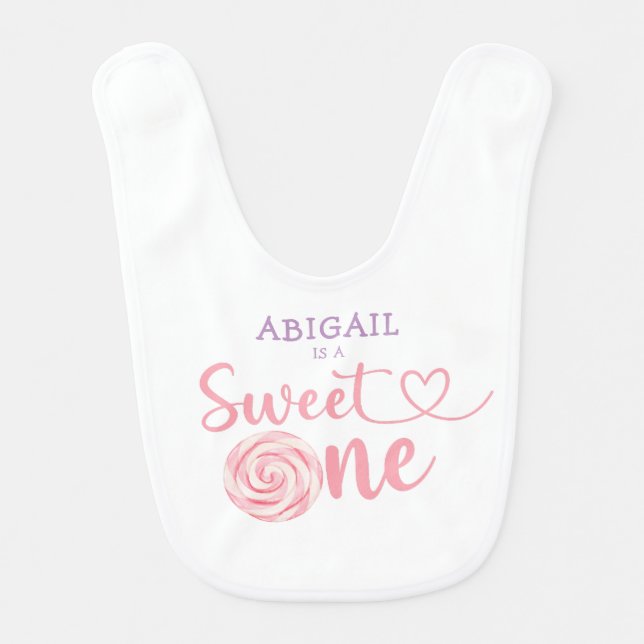"SWEET ONE" 1ST BIRTHDAY  BABY BIB (Front)