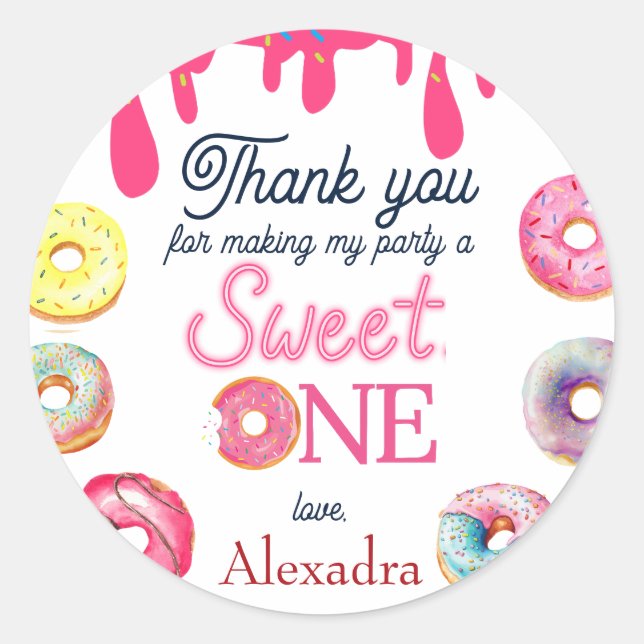  Sweet One 1st Birthday Classic Round Sticker (Front)