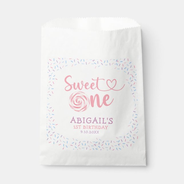 "SWEET ONE" 1ST BIRTHDAY Favor Bags (Front)