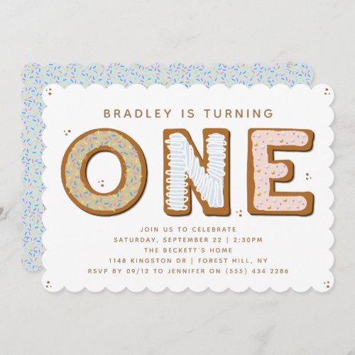 Sweet ONE 1st Birthday Invitation