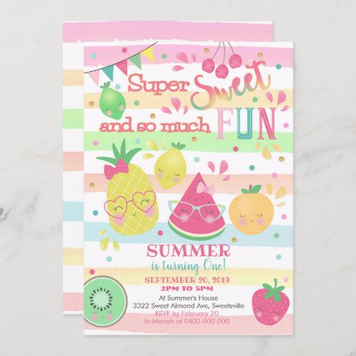 Sweet One 1st Birthday Invitation