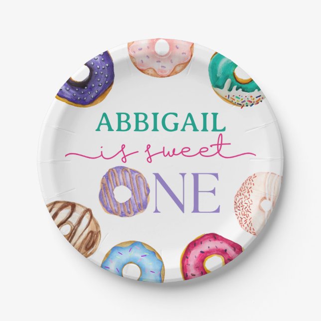 Sweet One 1st Birthday Paper Plates (Front)