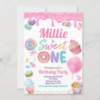 Sweet One 1st Birthday Party Pink Pastel Sprinkle 