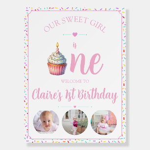 Sweet One 1st Birthday Welcome Sign
