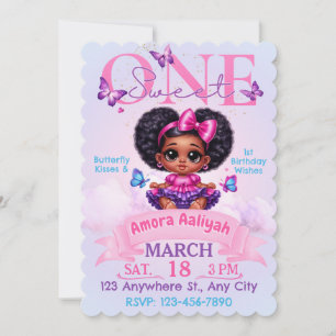 Sweet ONE Afro Puff Baby Girl 1st Birthday
