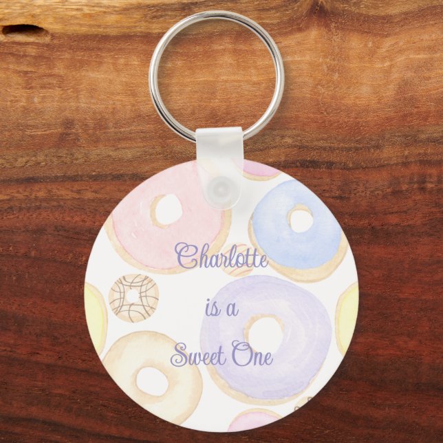 Sweet One, Any Name, Sweetheart One Party, Heart Keychain (Front)