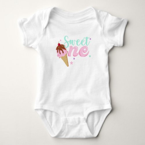 Sweet One Baby Girl First Birthday Baby Bodysuit