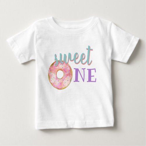 Sweet One Baby Girl First Birthday Outfit Donut Baby T_Shirt