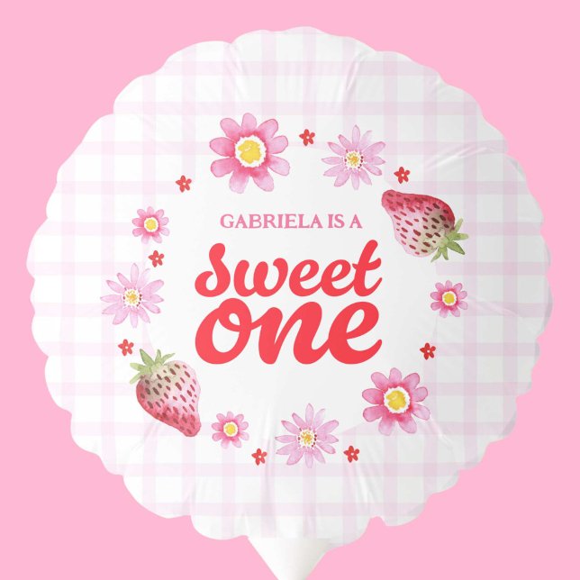 Sweet One Berry First Birthday Strawberries  Balloon (Sweet One Berry First Birthday Strawberries Balloon)