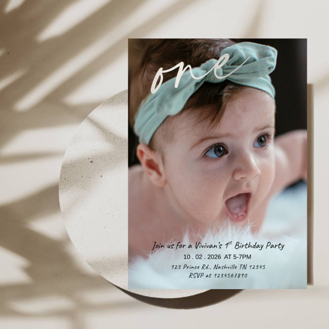 Sweet One Birthday - Baby Girl 1st Birthday Party Invitation (Creator Uploaded)