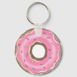 Sweet One Birthday Girl Pink Donut Keychain