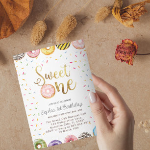 Sweet One Birthday Invitation, 1st Birthday Girl Invitation