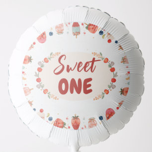 Sweet One Birthday Strawberry Donut Ice Cream 1st Balloon