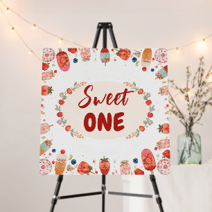 Sweet One Birthday Strawberry Donut Ice Cream 1st Foam Board