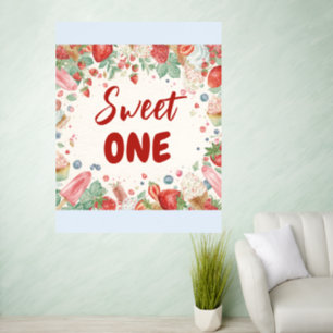 Sweet One Birthday Strawberry Donut Ice Cream 1st Wall Decal