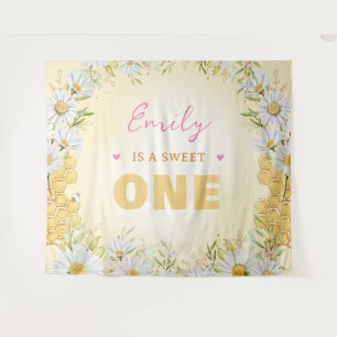 Sweet One Bumblebee 1st First Girl Birthday Party Tapestry