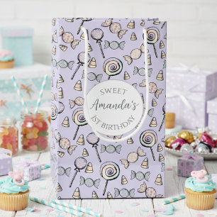 Sweet One Candy Theme First Birthday Small Gift Bag
