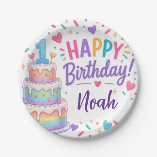Sweet One Candyland Birthday Paper Plates