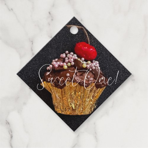 Sweet One Chocolate Cupcake tags