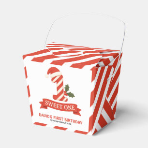 Sweet One Christmas First Birthday Favor Boxes