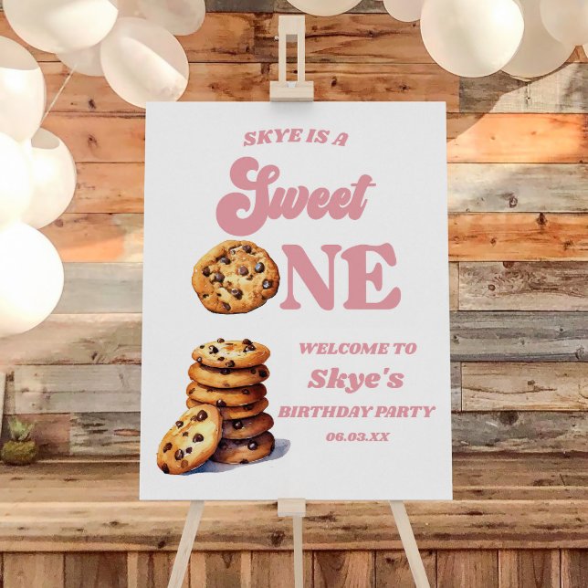 Sweet One Cookies 1st Birthday Party Welcome Sign (Creator Uploaded)