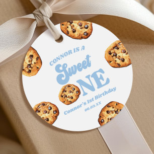 Sweet One Cookies and Milk 1st Birthday Party Favor Tags