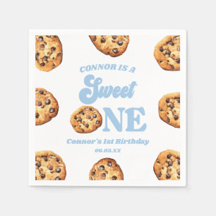 Sweet One Cookies and Milk 1st Birthday Party Napkins