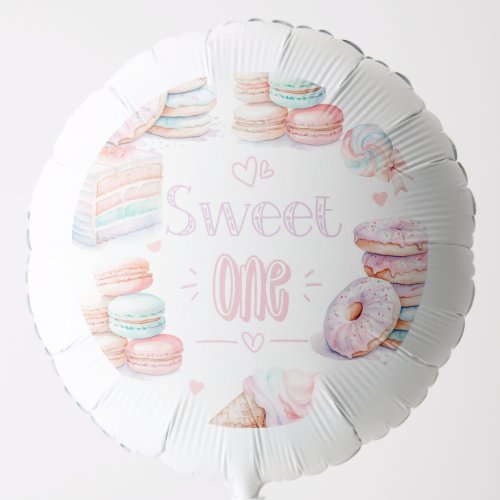 Sweet one cotton candy birthday balloon