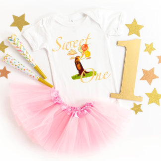 Sweet One Cute Otter Baby Short Sleeve Baby Bodysuit