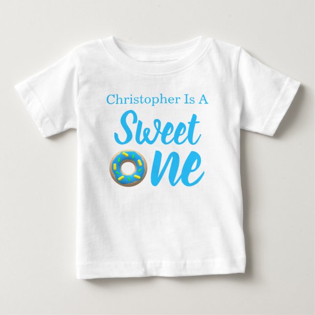 Sweet One Donut 1st Birthday Baby T-Shirt (Front)
