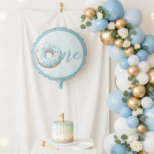 Sweet One Donut 1st Birthday Balloon   Pastel Blue