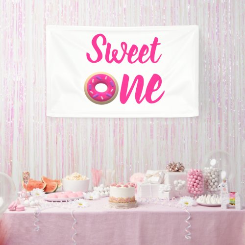 Sweet One Donut 1st Birthday Banner