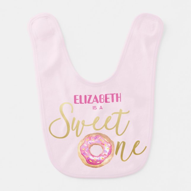 Sweet One Donut 1st Birthday Bib (Front)