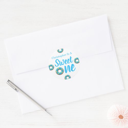 Sweet One Donut 1st Birthday Classic Round Sticker