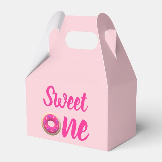 Sweet One Donut 1st Birthday Favor Box (Front Side)