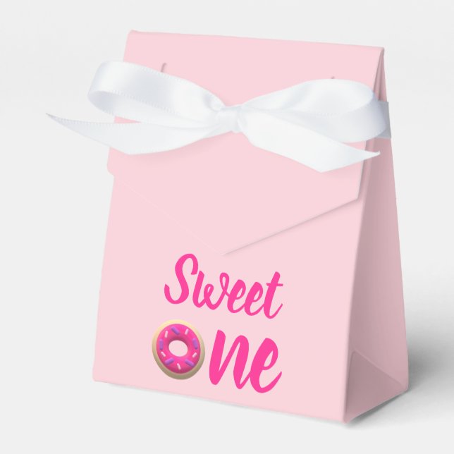 Sweet One Donut 1st Birthday Favor Boxes (Front Side)