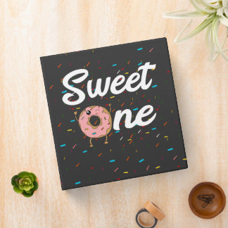 Sweet One Donut 1st Birthday Girls 3 Ring Binder