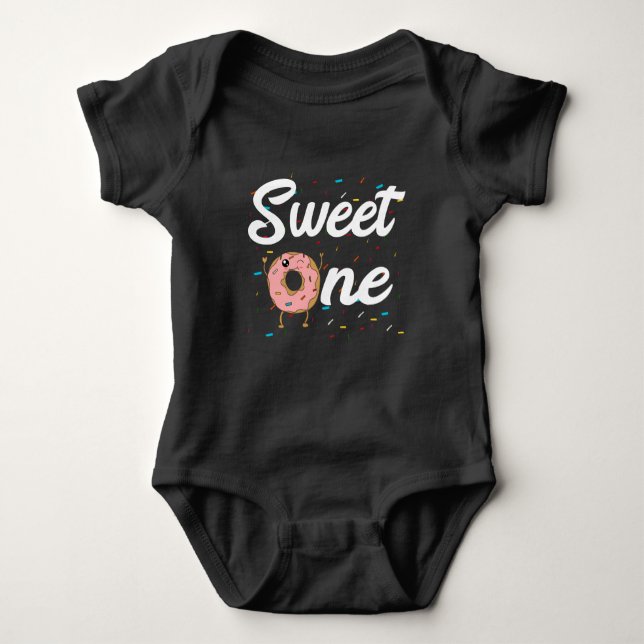 Sweet One Donut 1st Birthday Girls Baby Bodysuit (Front)