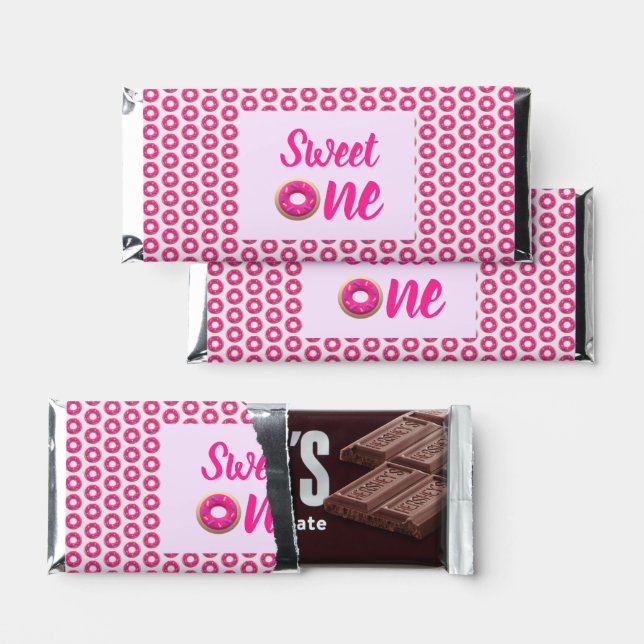Sweet One Donut 1st Birthday Hershey Bar Favors (Front)
