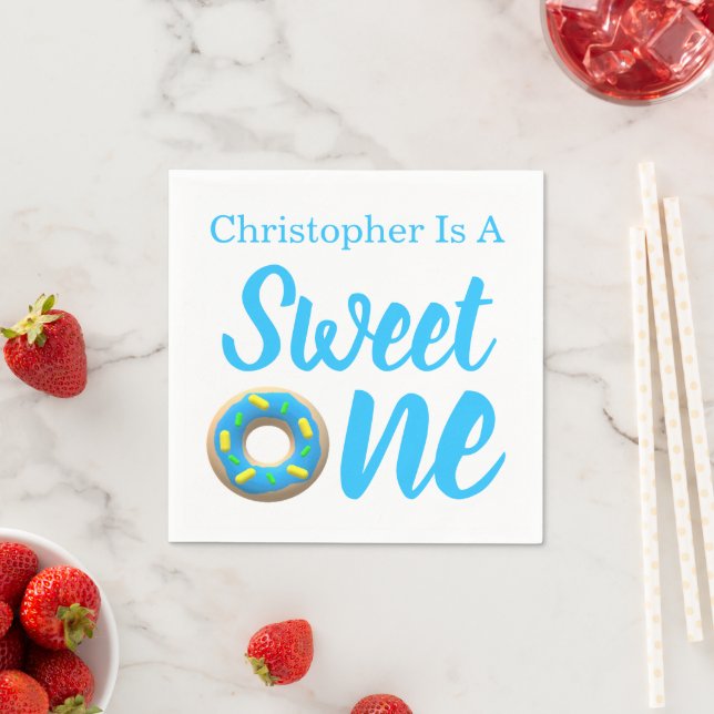 Sweet One Donut 1st Birthday Napkins (Insitu)