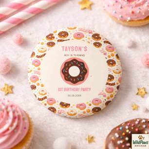 Sweet One Donut 1st Birthday Party Cute Donut Button