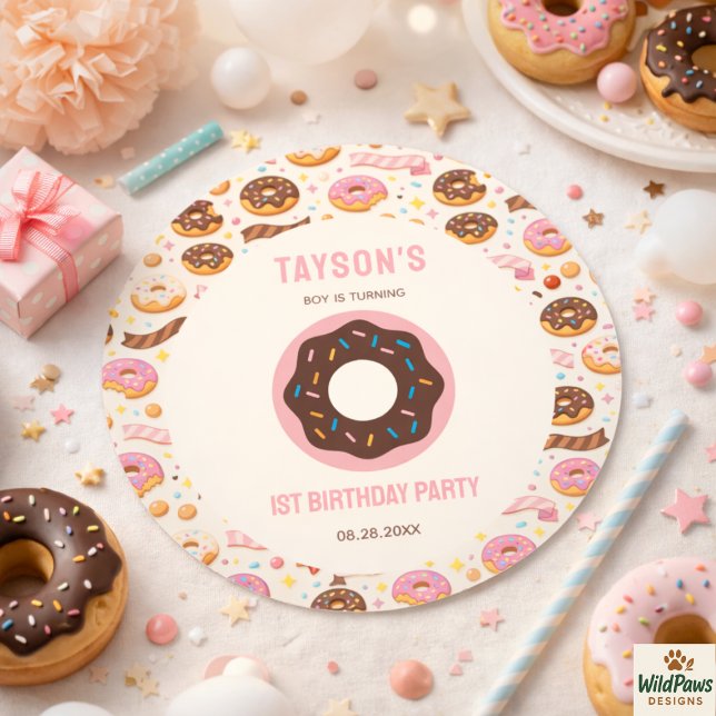 Sweet One Donut 1st Birthday Party | Cute Donut  Classic Round Sticker (Sweet One Donut 1st Birthday Party | Cute Donut Classic Round Sticker
)